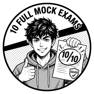 10 simulacros de examen, con solucionario incluido... y muy bien explicado.